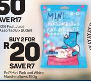 Pnp Mini Pink And White Marshmallows-2X150g