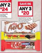 Nestle Kitkat 4-Finger, Kitkat Chunky, Bar-One, Aero, Tex Or Smarties-Any 3X40/50g