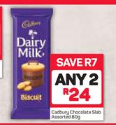 Cadbury Chocolate Slab Assorted-2 x 80g
