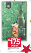 KWV 5 Year Old Brandy-750ml & 2 Glasses Gift Pack
