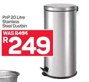 PnP 20Ltr Stainless Steel Dustbin