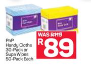 PnP Handy Cloths 30 Pack Or Supa Wipes 50 Pack-Each