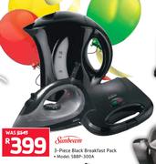 Sunbeam 3 Piece Black Breakfast Pack SBBP-300A