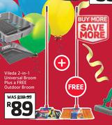 Vileda 2 In 1 Universal Broom Plus A Free Outdoor Broom