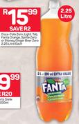 Coca Cola Zero, Light, Tab, Fanta Orange, Sprite Zero Or Stoney Ginger Beer Zero-2.25Ltr Each