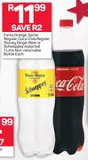 Fanta Orange/Sprite Regular/Coca-Cola Regular/Stoney Ginger Beer Schweppe Non-Returnable Bottle-1Ltr
