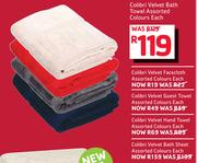 Colibri Velvet Hand Towel Assorted Colours-Each