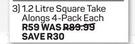 Sistema 1.2Ltr Square Take Alongs 4 Pack-Each