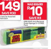 GRB Save Anti Bacterial Green Sponge 3 + 2 Free Pack