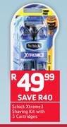 Schick Xtreme 3 Shaving Kit With 5 Cartridges