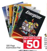 Energizer 100 Page Exmination Pad-For 5