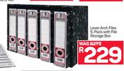 Lever Arch Files 5 Pack With File Storage Box