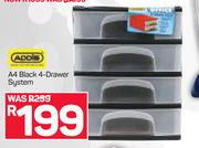 Addis A4 Black 4 Drawer System
