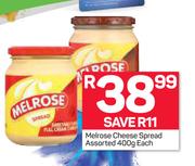 Melrose Cheese Spread Assorted-400g Each