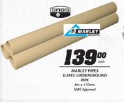 Marley Pipes E-SPEC Underground Pipe 6mx110mm-Each