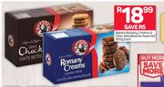 Bakers Romany Creams Or Choc Kits Biscuits Assorted-200g Each