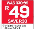 Sistema 1.4Ltr Round Take Alongs 3 Pack