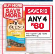 West's Beeno Dog Treats Assorted-4 x 120g