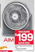 Aim 20cm High Velocity Plastic Fan AHV20P
