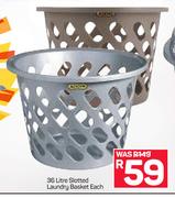 36Ltr Slotted Laundry Basket-Each