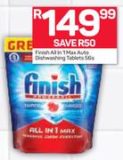 Finish All In 1 Max Auto Dishwashing Tablets-56's