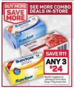 Savlon Hygiene Or Johnson's Vita Rich Soap-3x175g
