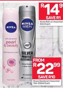 Nivea Deodorant 150/200ml-Each