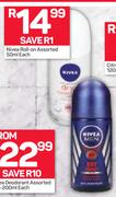 Nivea Roll On-50ml Each