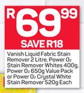 Vanish Power O2-650g Or Power O2 Crystal White Stain Remover 520g-Each