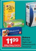 Bakers Provita/Salticrax/Wheatsworth Assorted-200g/250g Each
