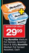 1kg Nuvolite Medium Fat Spread Assorted Each & 500g Nuvolite Medium Fat Spread Assorted-Each