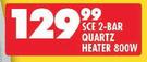 Sce 2 Bar Quartz Heater 800W