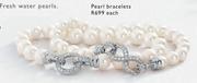 Sterling Silver Pearl Bracelets-Each