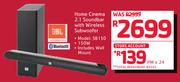 JBL 150W Home Cinema 2.1 Soundbar With Wireless Subwoofer SB150