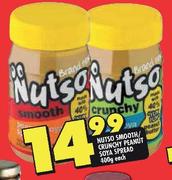 Nutso Smooth/Crunchy Peanut Soya Spread-400g Each