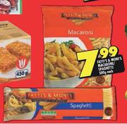 Fatti's & Mini's Macaroni/Spagheti-500g Each