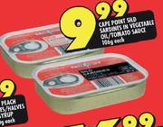 Cape Point Sild Sardines In Vegetable Oil/Tomato Sauce-106g Each