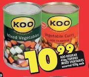 Koo Regular 410g/Curred Mixed Vegetables Assorted 420g-Each