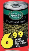 Rhodes Processed Peas In Brine-410g
