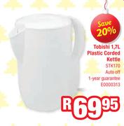 Tobishi 1.7Ltr Plastic Corded Kettle STK170