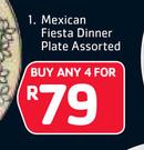 Mexican Fiesta Dinner Plate Assorted-For 4