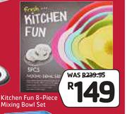 Kitchen Fun 8 Piece Mixing Bowl Set