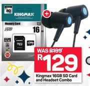 Kingmax 16GB SD Card & Headset Combo