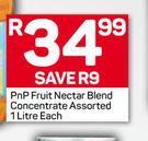 PnP Fruit Nectar Blend Concentrate Assorted-1Liter Each