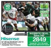 Hisense 32" (81cm) HD Ready LED TV LEDN32D20/33