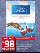 Two Oceans Cabernet Sauvignon Merlot Or Sauvignon Blanc-3Ltr Each