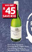 Alvi’s Drift Signature Pinotage Rose/Chennin Blanc/Chardonnay/Viognier Or Sauvignon Blanc-750ml Each