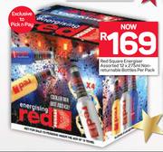 Red Square Energiser Non Returnable Bottles Assorted-12 x 275ml Per Pack