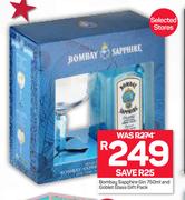 Bombay Sapphire Gin-750ml & Goblet Glass Gift Pack