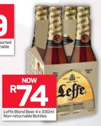 Leffe Blond Beer Non Returnable Bottles-4 x 330ml 